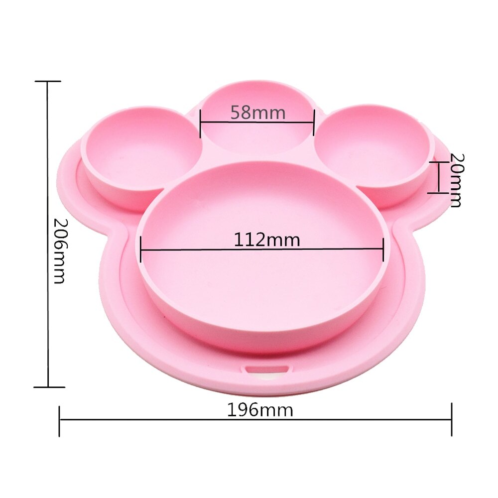 Plato de Silicona Antideslizante - Diseño Huella de Oso