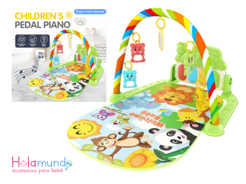 Gimnasio Para Bebe Didactico Tapete Juego Tipo Piano Musical Color Verde/colores