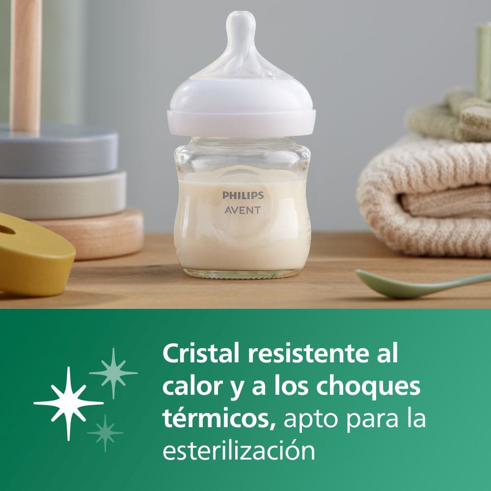 Tetero Avent de Vidrio Natural Response de 8 oz (1m+)