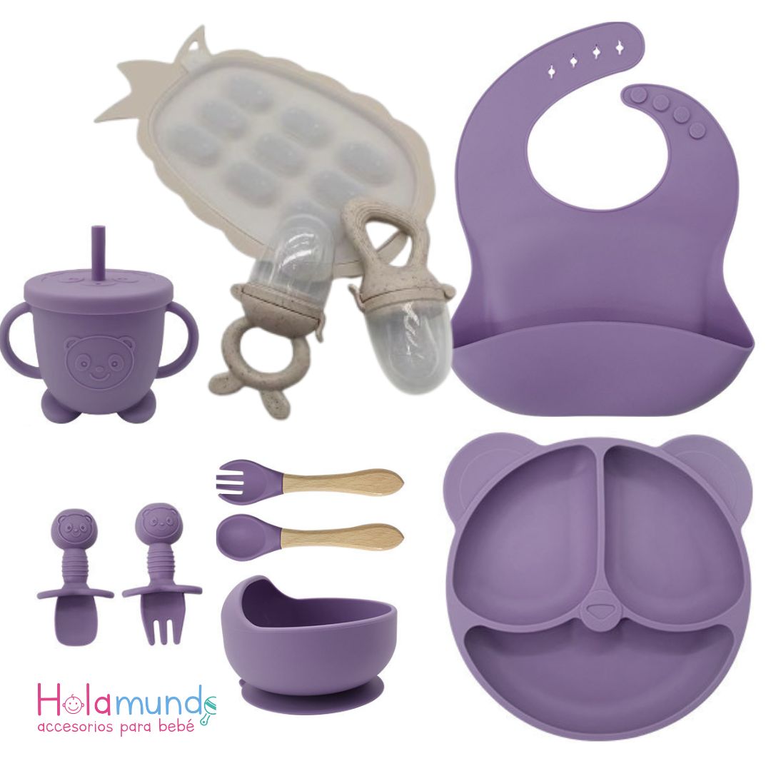 SET VAJILLA EN SILICONA CON MOLDE Y MALLAS PARA FRUTA