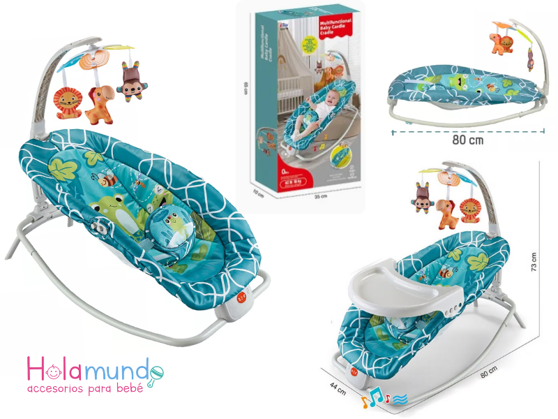 Cuna Bebe Mecedora Plegable Vibradora Con Juguetes