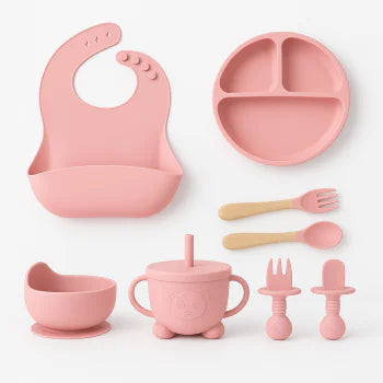 Set de Alimentación Silicona Premium para Bebé - 8 Piezas