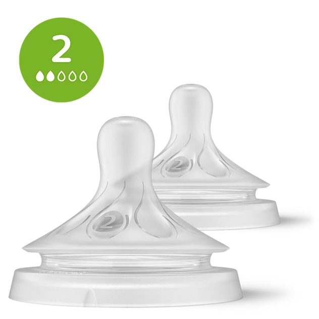 Chupa Avent Flujo 2 para Tetero Natural 3.0 - Flujo Lento
