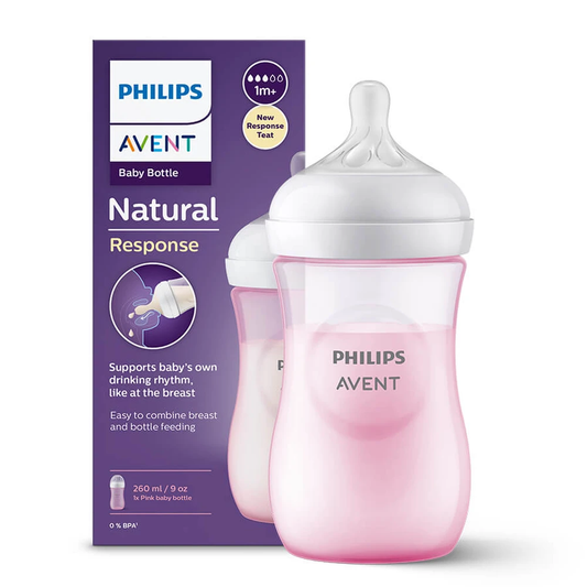 Tetero Avent Natural Response 9 oz (1m+) – Rosado