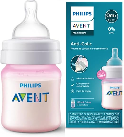 Tetero Avent Anticólico 4 oz (0m+) – Rosado