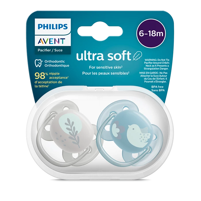 Chupa Entretenedora Avent ultra soft (6-18M) – Pajarito y Ramita
