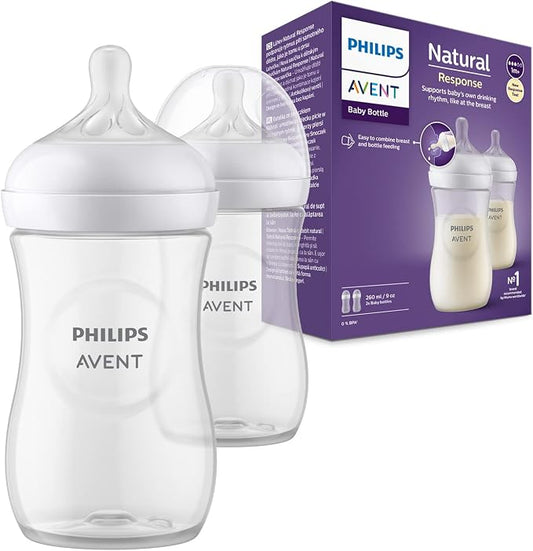 Set x 2 Teteros Avent Natural Response 9 oz (1m+)