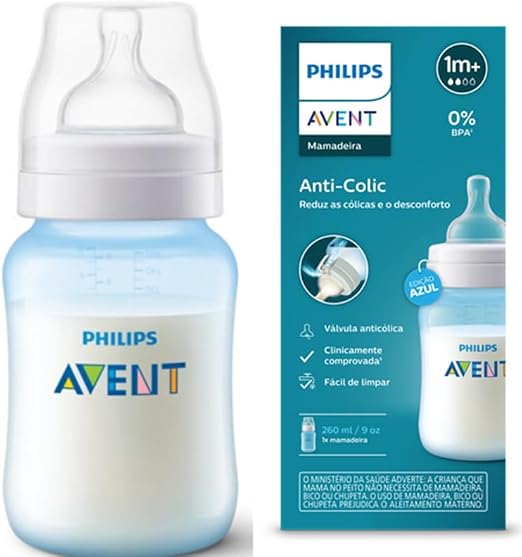 Tetero Avent Anticólico 9 oz (1m+) – Azul