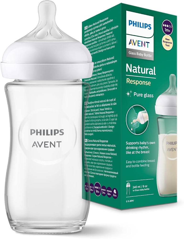 Tetero Avent de Vidrio Natural Response de 8 oz (1m+)