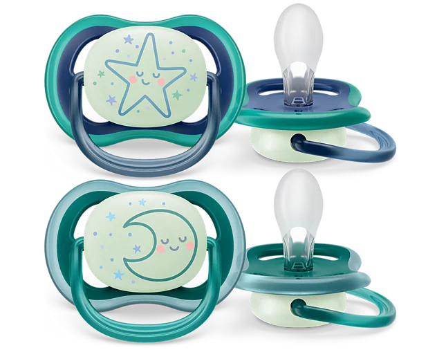 Chupa Entretenedora Avent ultra air Nighttime (6-18M) - Luna y estrella