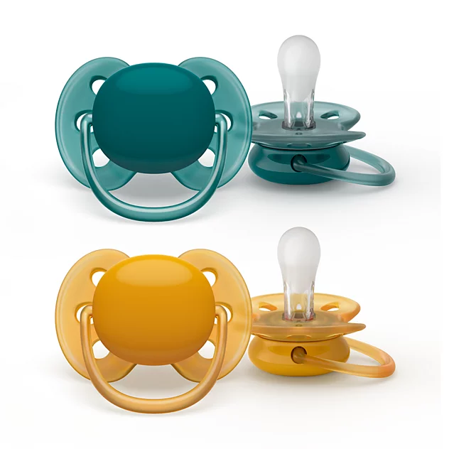 Chupa Entretenedora Avent ultra soft (6-18M) – Verde y Mostaza