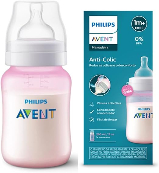 Tetero Avent Anticólico 9 oz (1m+) – Rosado