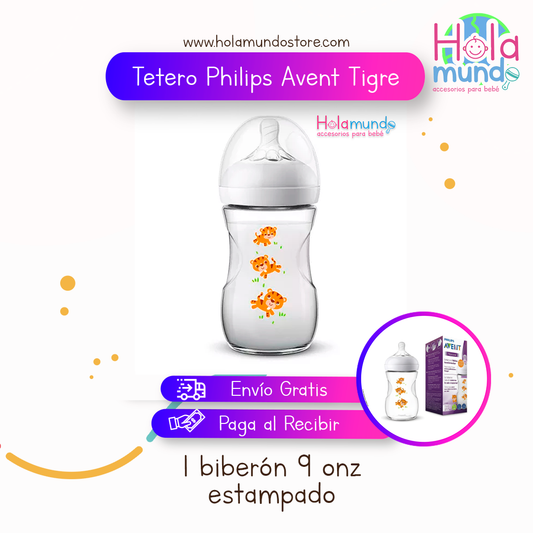 Tetero Philips Avent Natural 2.0- 9 ONZ- TIGRE