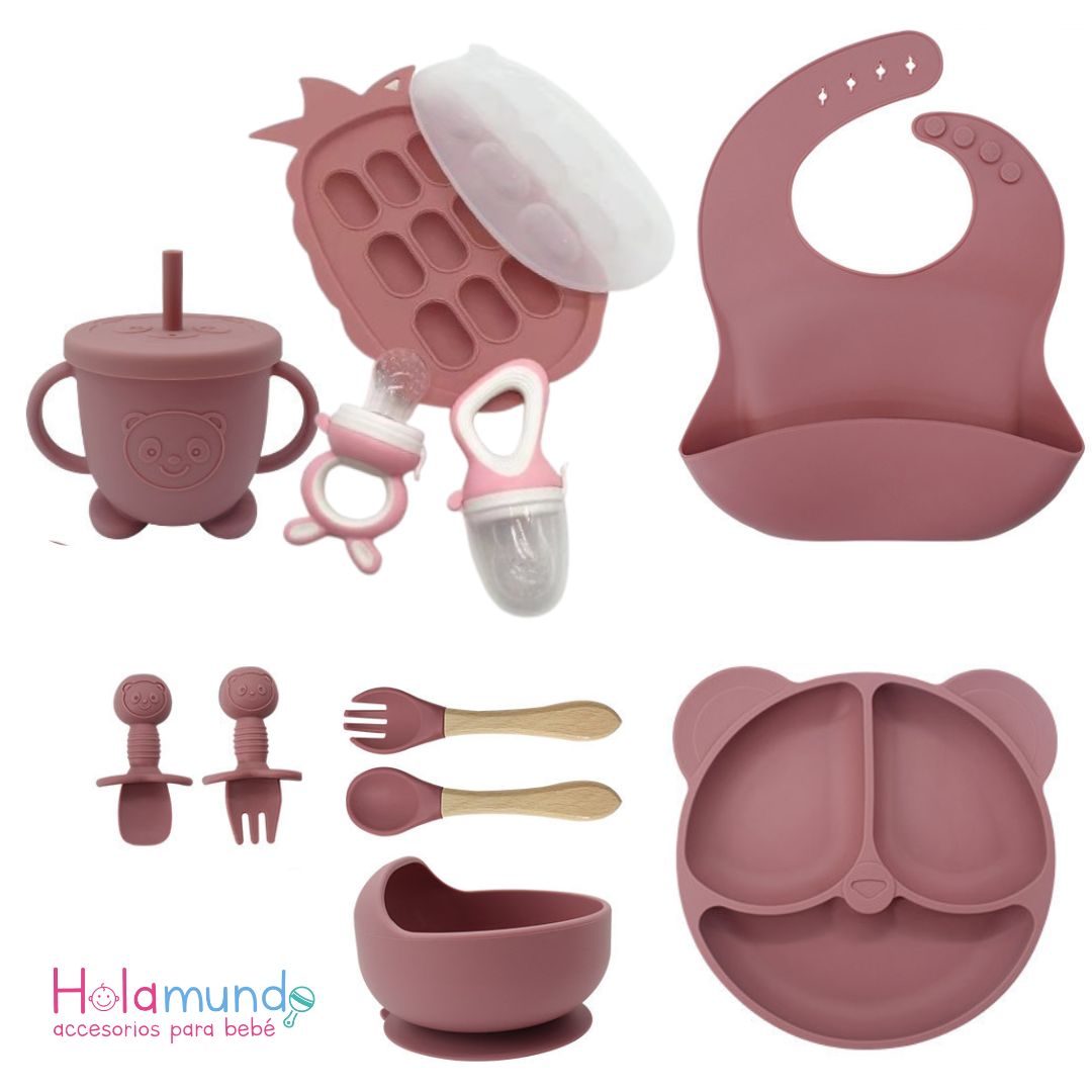 SET VAJILLA EN SILICONA CON MOLDE Y MALLAS PARA FRUTA