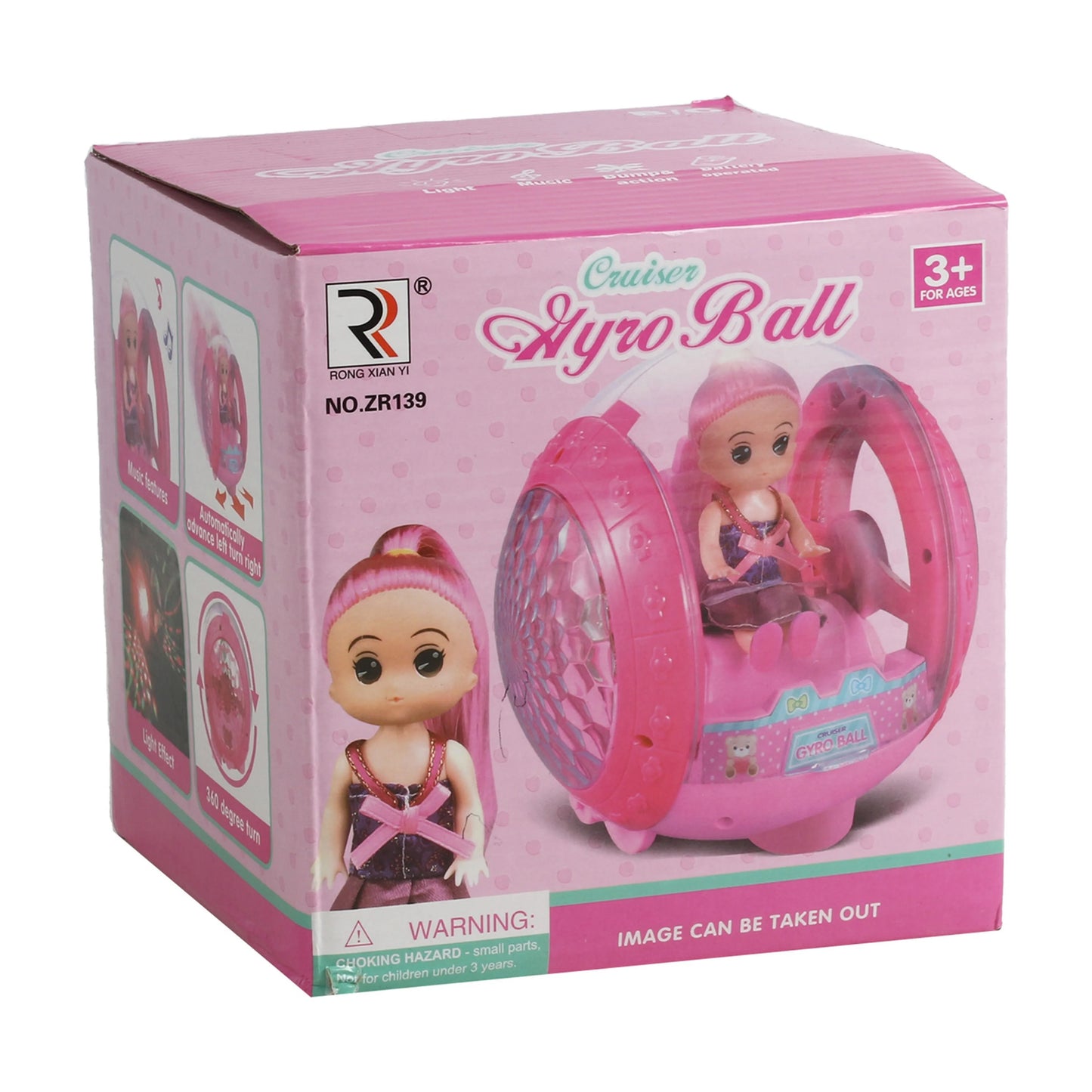 Muñeca musical con luces en esfera