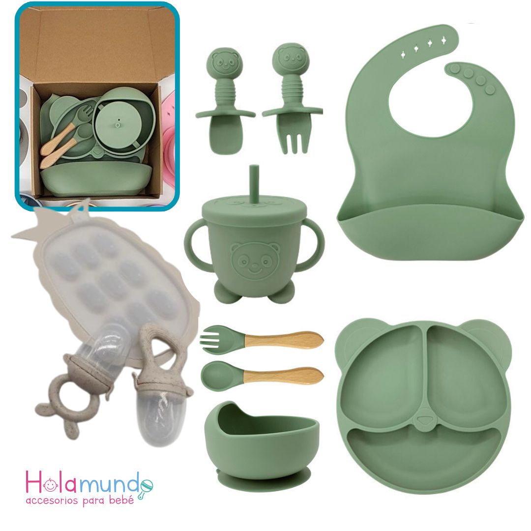 SET VAJILLA EN SILICONA CON MOLDE Y MALLAS PARA FRUTA