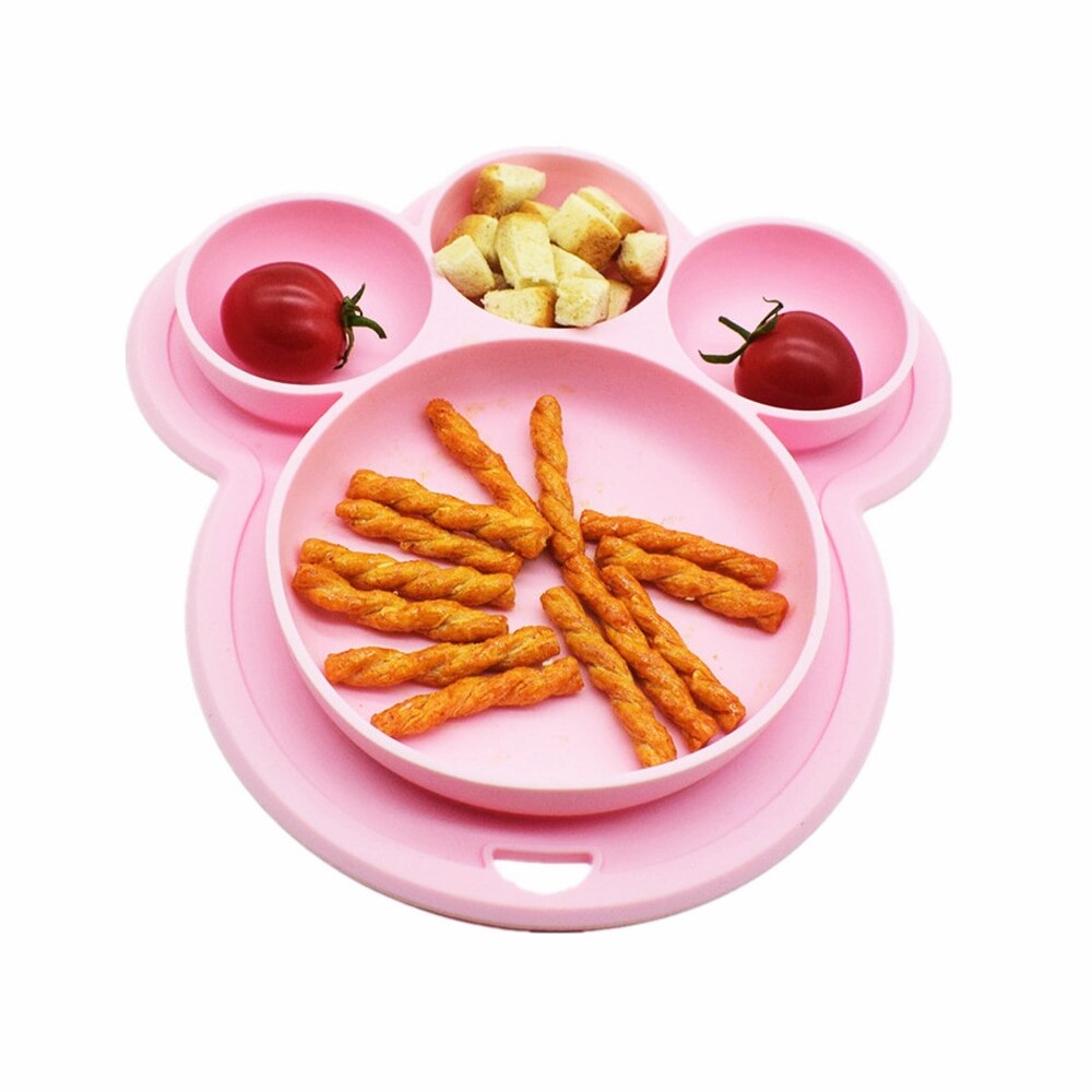 Plato de Silicona Antideslizante - Diseño Huella de Oso