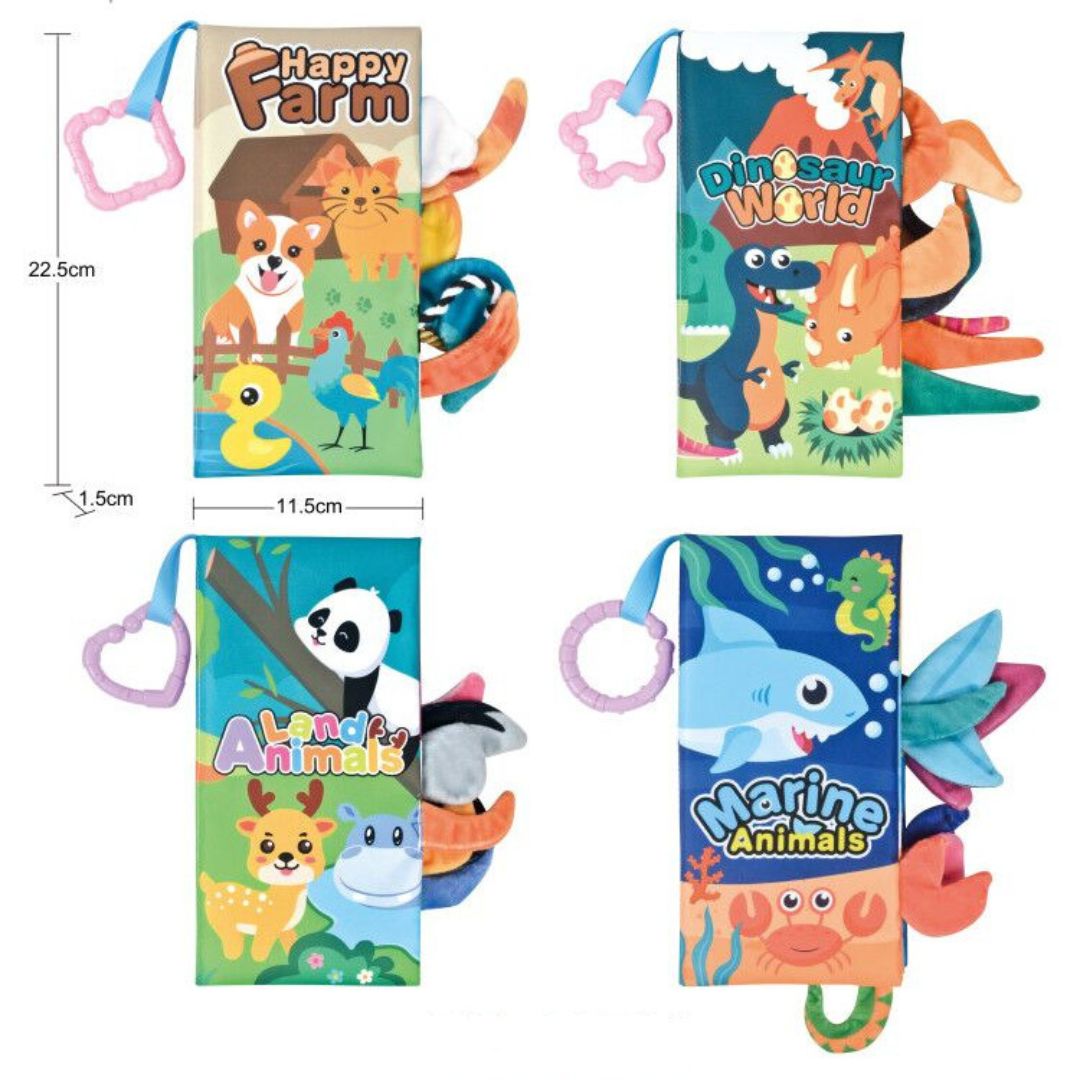 Libro didáctico -Rasca encías - Móvil con Texturas