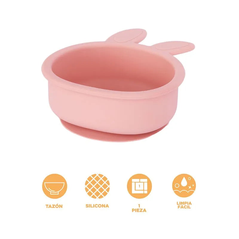 Bowl de Silicona con Chupa - Diseño Conejito