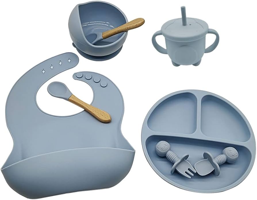 Set de Alimentación Silicona Premium para Bebé - 8 Piezas
