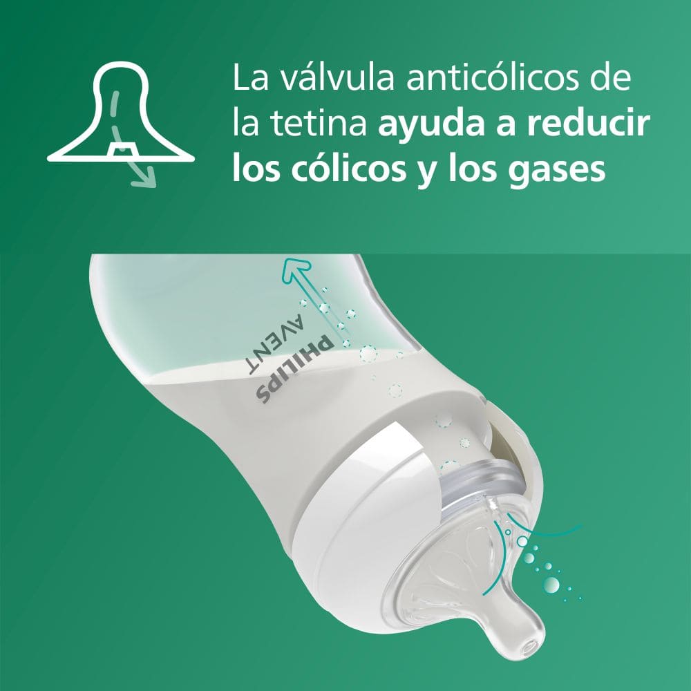 Tetero Avent de Vidrio Natural Response de 8 oz (1m+)