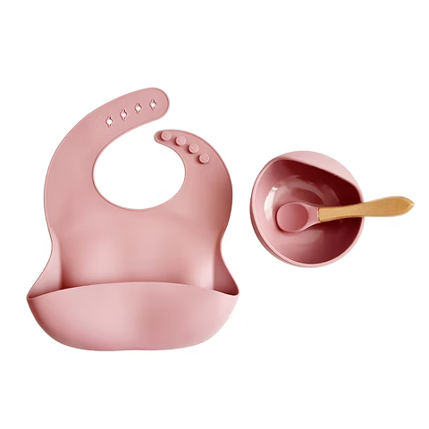 Kit babero, bowl y cuchara en silicona