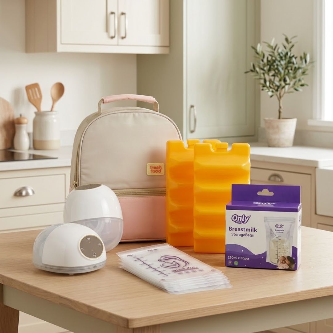 KIT DE LACTANCIA CON EXTRACTOR PORTATIL - F1 - BOLSAS