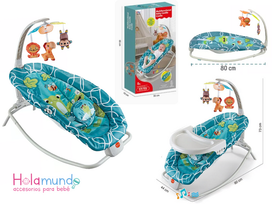 Cuna Bebe Mecedora Plegable Vibradora Con Juguetes