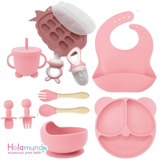 SET VAJILLA EN SILICONA CON MOLDE Y MALLAS PARA FRUTA