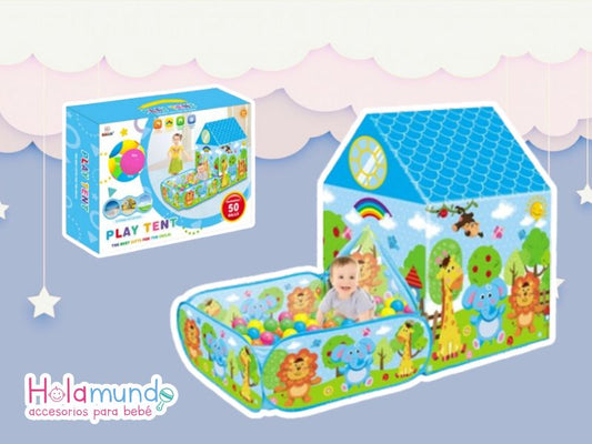 Casa armable con piscina de pelotas