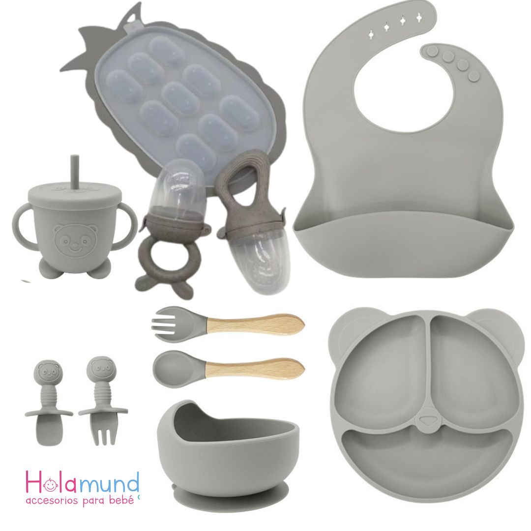 SET VAJILLA EN SILICONA CON MOLDE Y MALLAS PARA FRUTA