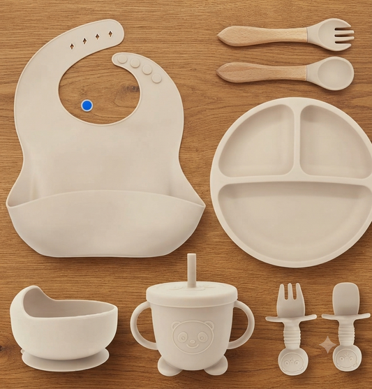 Set de Alimentación Silicona Premium para Bebé - 8 Piezas