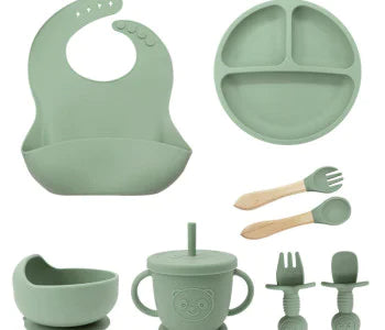 Set de Alimentación Silicona Premium para Bebé - 8 Piezas