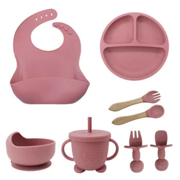 Set de Alimentación Silicona Premium para Bebé - 8 Piezas