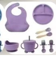 Set de Alimentación Silicona Premium para Bebé - 8 Piezas