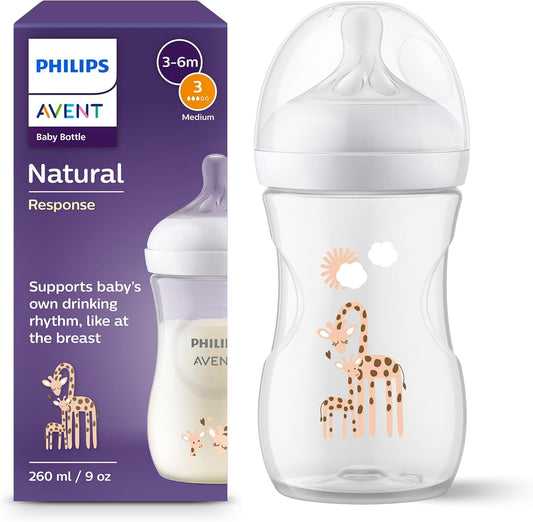 Tetero Avent Natural Response 9 oz (3-6M) – Jirafas