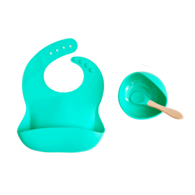 Kit babero, bowl y cuchara en silicona